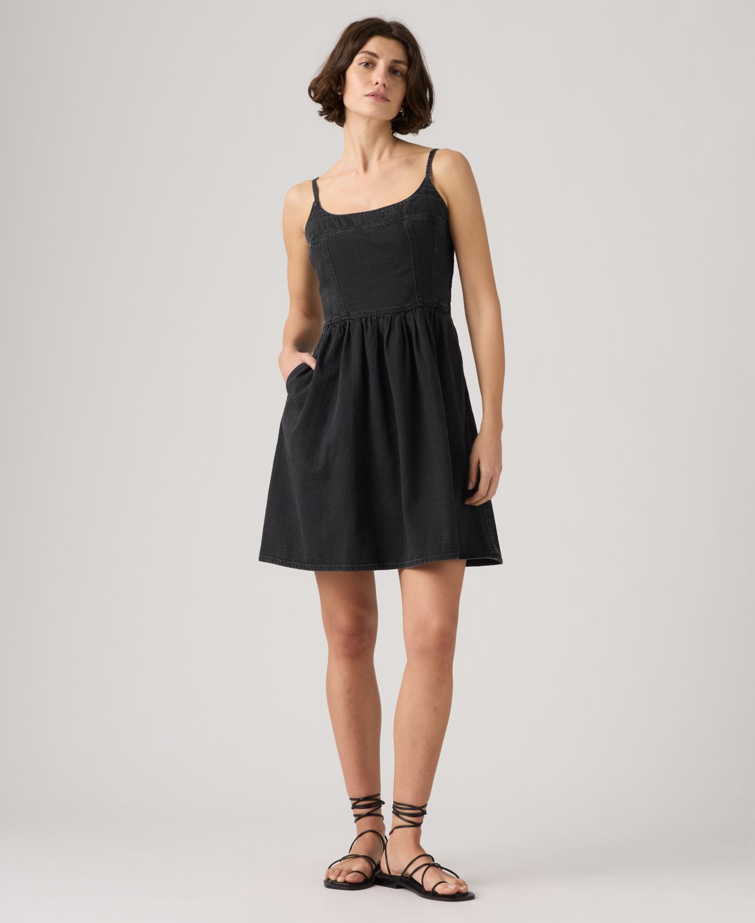 Women's Jadine Square Neck Denim Mini Dress