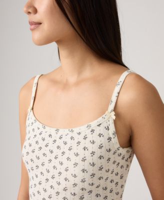 Women's Sweetie Floral Pointelle Cotton Cami Top