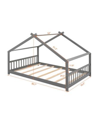 Full Size House Bed Wood Bed