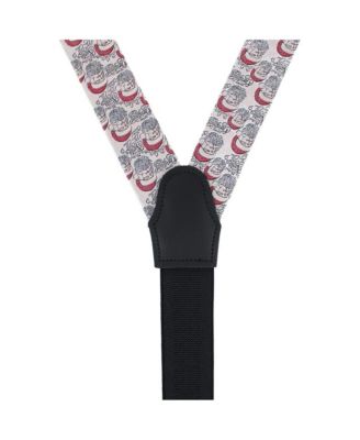 Men's Santa Claus Is Watching Silk Novelty Button End Suspenders