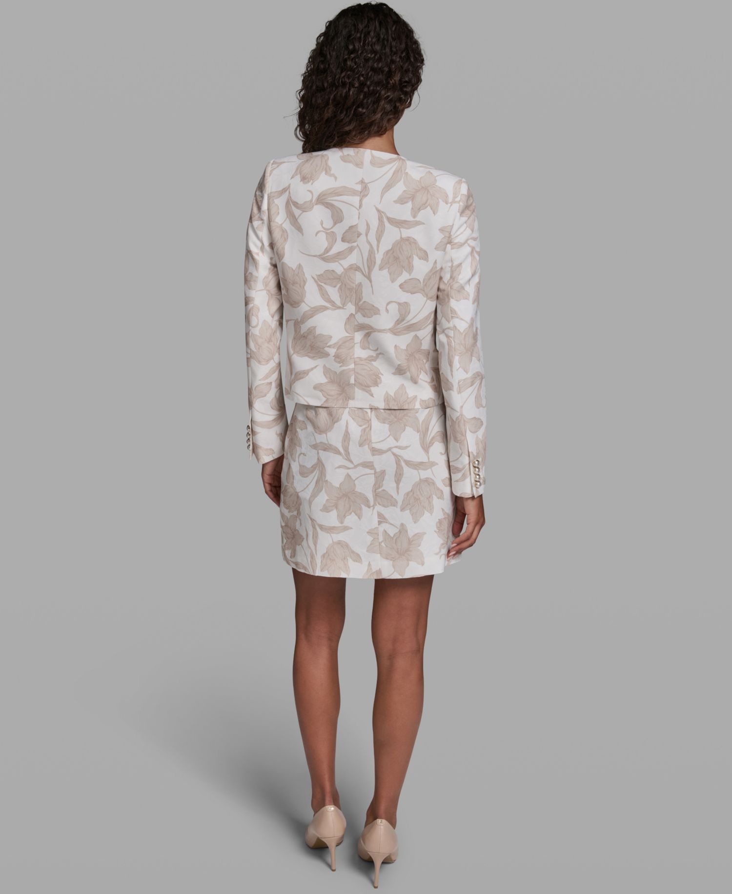 Women's Floral Printed Cropped Woven Jacket