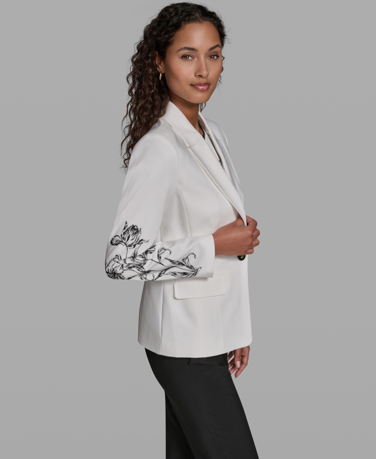 Karl Lagerfeld Paris Women's Woven Cropped Jacket