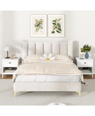 2-tier Wood Nightstand with Drawer and Open Storage Shelf for Bedroom