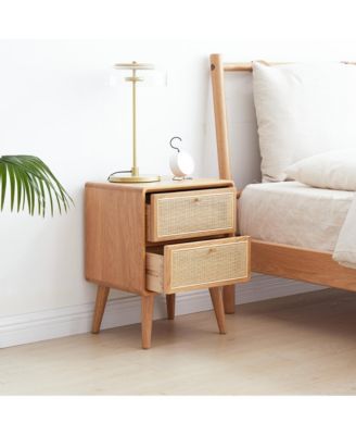 Nordic Modern Solid Wood Nightstand Simple Bedside Cabinet Storage