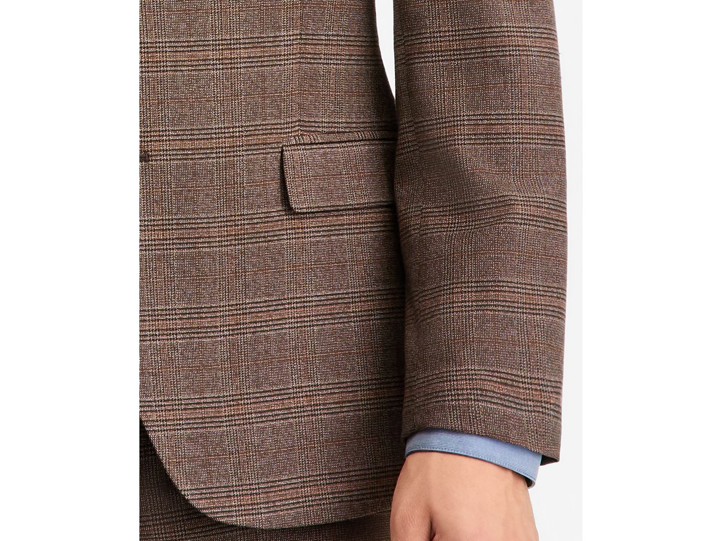Мужские комплекты Nautica Modern-Fit Stretch Fall 2-Piece Suit, цвет: Коричневый клетчатый — фото 5