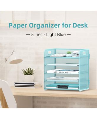 5-Tier Mesh Letter Tray Desk Organizer