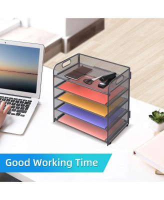 5-Tier Mesh Letter Tray Desk Organizer