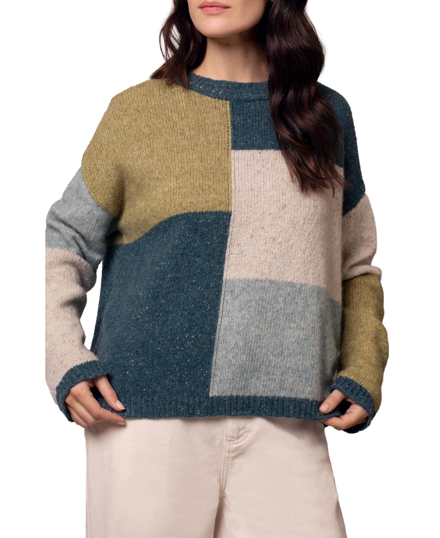 Women's Block Crew Neck Sweater