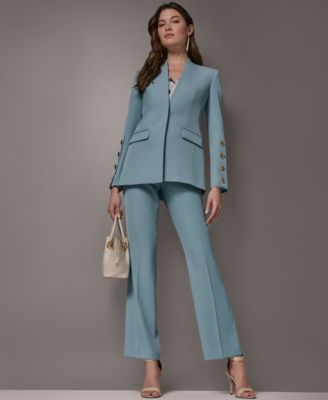 Petite Collarless Blazer & Straight Leg Pants