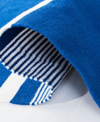 Hanover Stripe LRL2461C Blue 4' X 6' Outdoor Area Rug