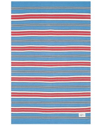 Leopold Stripe LRL2462D Royal Blue 4' X 6' Outdoor Area Rug