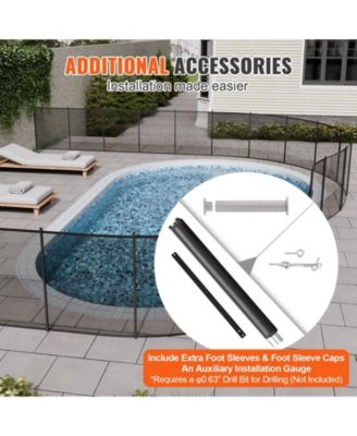4 x 108 FT Removable Safety Pool Fence With Stainless Steel Legs For DIY Installation