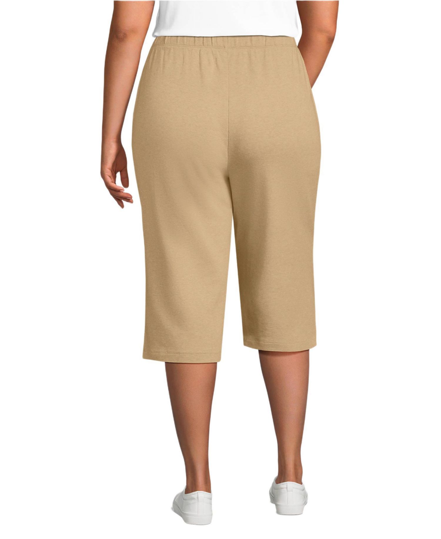 Women's Sport Knit High Rise Elastic Waist Capri Pants
