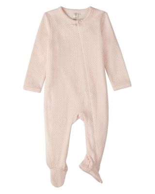 MeMoi Baby Girls Cotton Knit Zippered Footie with All-Over Abstract Pattern - Barely pink 42$