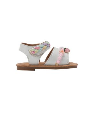 Big Girls Girl's  Fashion Sandals – Dressy Shoes with Glitter Braid and Bracelet Accent