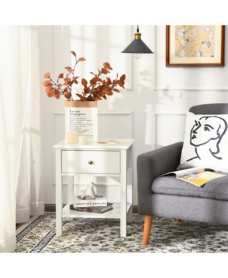 Nightstand End Table with Drawer and Shelf