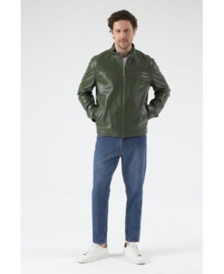 Men's Leather Racer Jacket