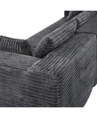 106" Modular Sectional Sofa with Pillows, L-Shape Corduroy Cloud Couch