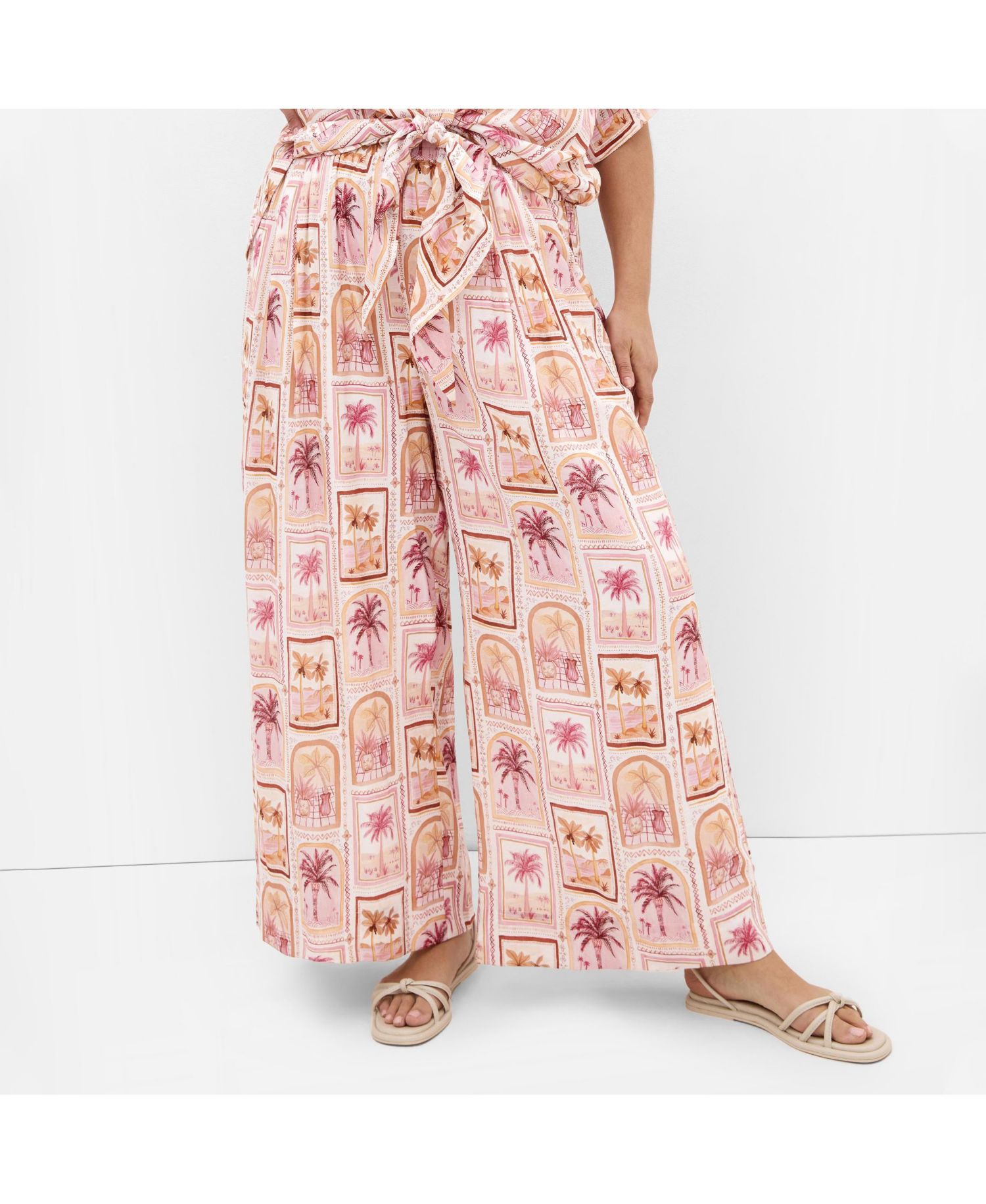 Women's Postcard Soiree Print Wide Leg Pant