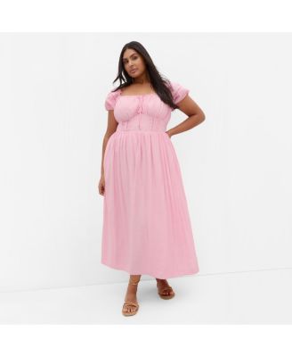 Women's Ariella Crochet Trim Midi Dress