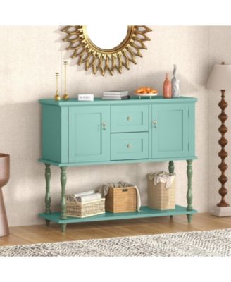 Entryway Table with 2 Drawers, 42" Vintage Console Table with Storage Shelf and 2 Doors, Farmhouse Buffet Sideboard Cabinet for Living Room