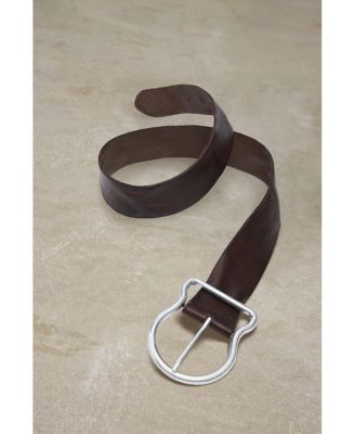 Women's Wide leather buckle belt