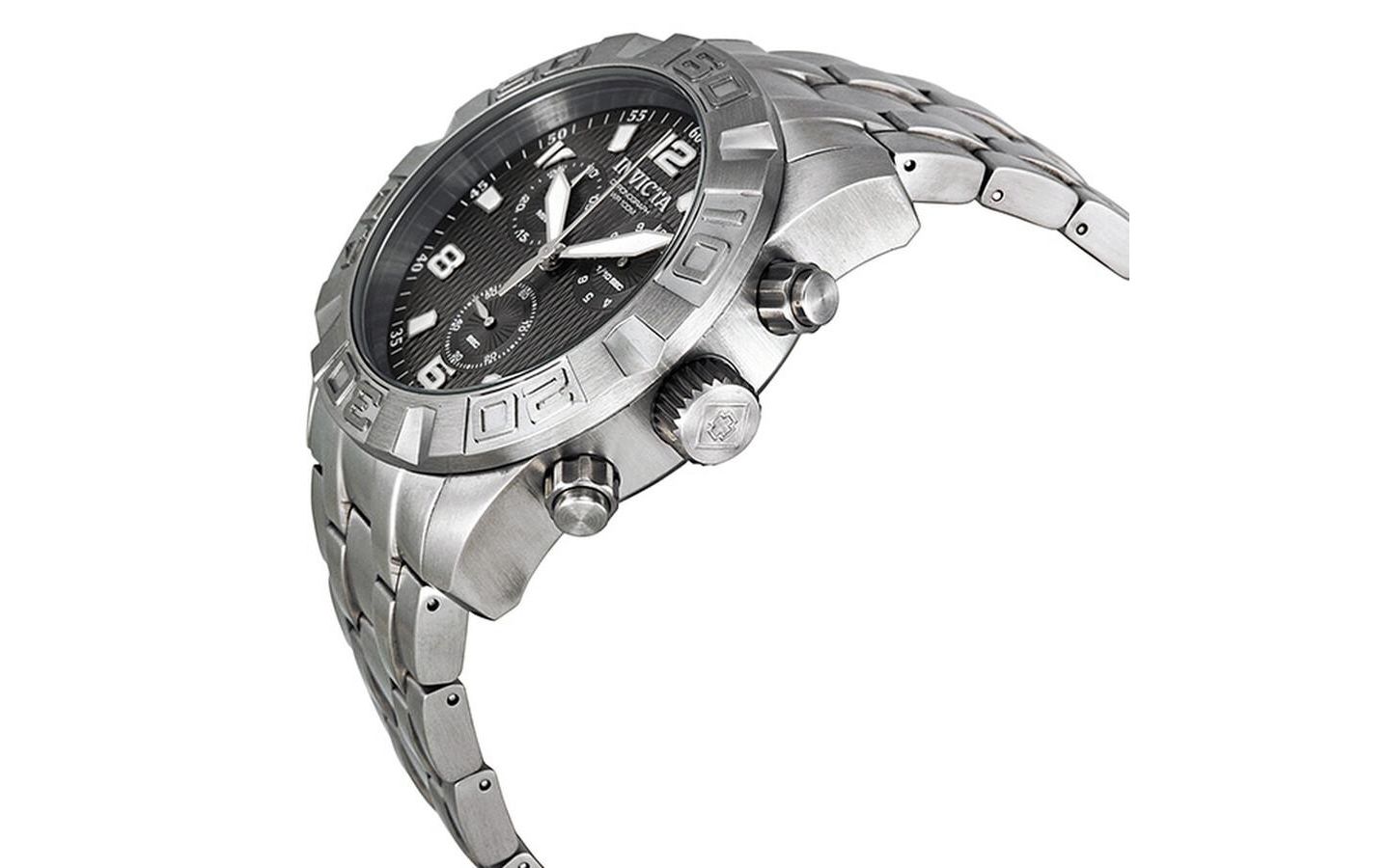 Мужские часы Invicta 11458 Pro Diver Quartz Chronograph Black Dial, цвет: Серебряный — фото 2