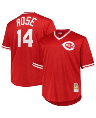 Men's Pete Rose Red Cincinnati Reds 1984 Cooperstown Collection Mesh Pullover Jersey