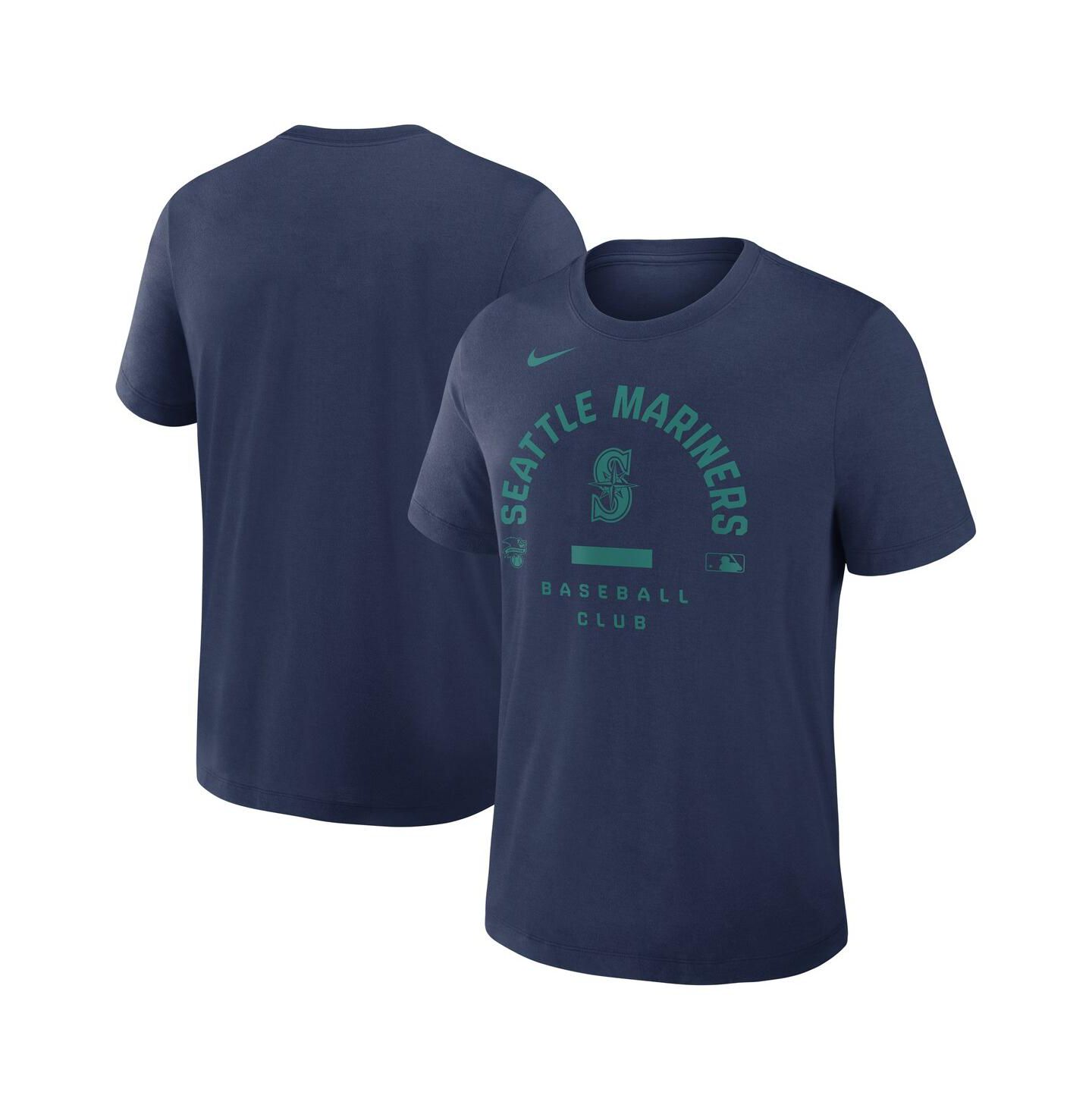 Мужская футболка Nike Navy Seattle Mariners Authentic Collection Early Work Tri-Blend Dri-FIT — фото 1