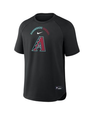 Men's Black Arizona Diamondbacks Authentic Collection Batting Practice Pre-Game Raglan Dri-FIT T-Shirt