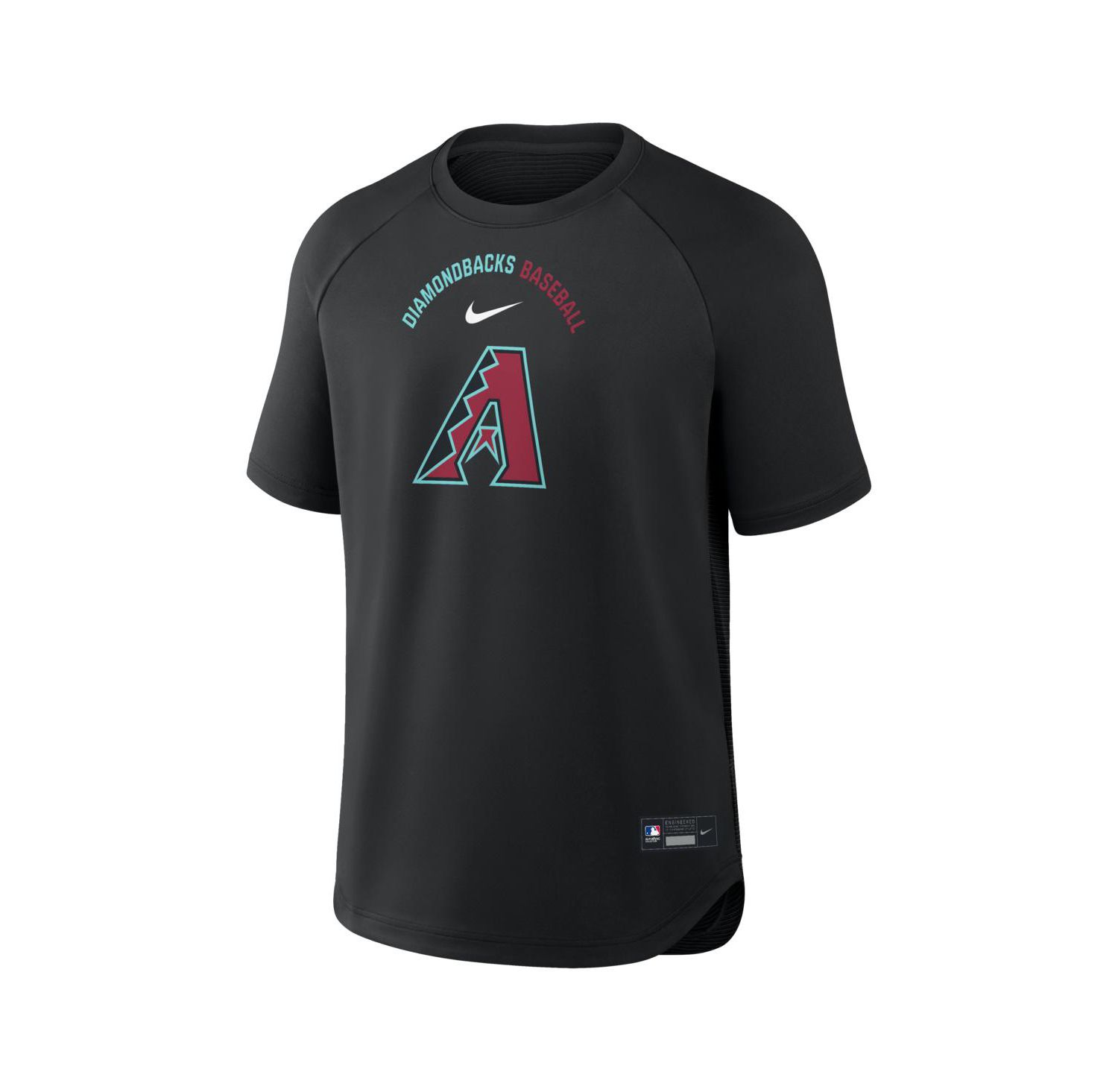 Men's Black Arizona Diamondbacks Authentic Collection Batting Practice Pre-Game Raglan Dri-FIT T-Shirt