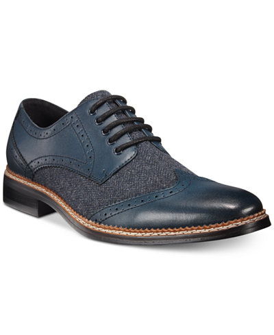 Bar III Monte Mixed Media Wing-Tip Oxfords, Only at Macy's