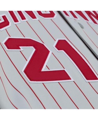 Men's Deion Sanders Gray Cincinnati Reds 1997 Authentic Jersey