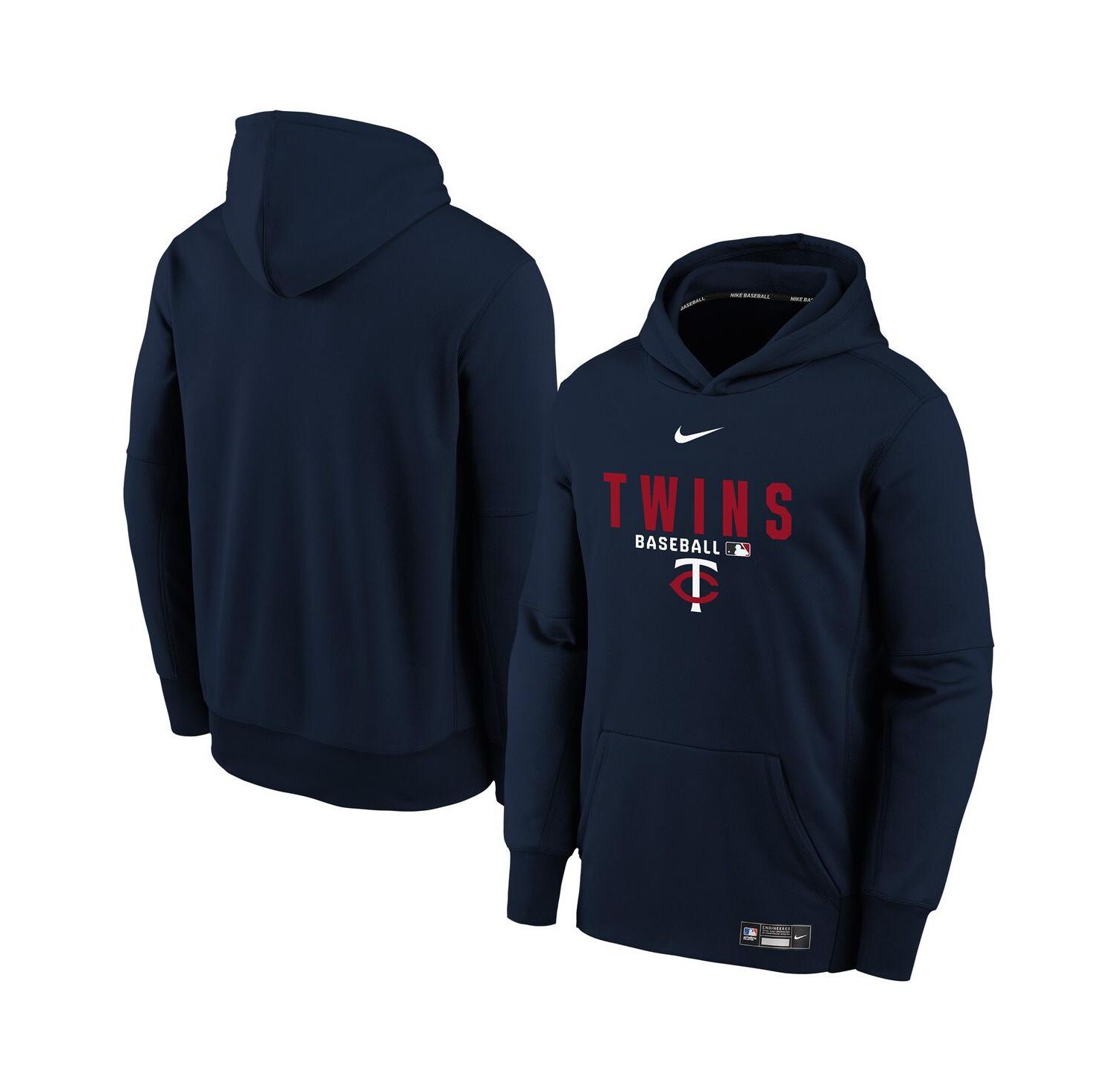 Big Boys and Girls Navy Minnesota Twins Authentic Collection Therma-FIT Hoodie