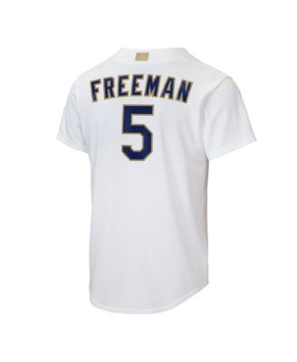 Big Boys and Girls Freddie Freeman White Los Angeles Dodgers 2026 Gold Collection Home Replica Jersey