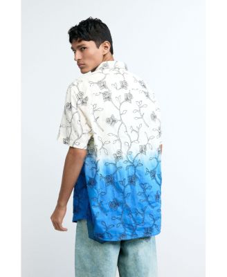 Men's Embroidered ombre shirt