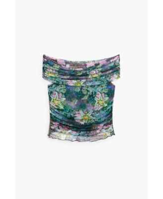 Women's Floral boat neck t-shirt