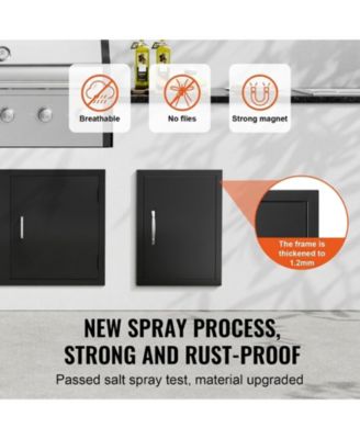 Single Stainless Steel BBQ Access Door 16W x 22H in for BBQ Island Grilling