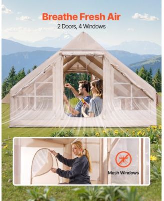 Inflatable Camping Tent for 5-8 Person Easy Setup with Pump and Mesh Windows