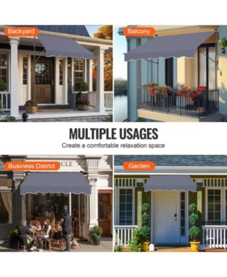 59 x 47in Retractable Patio Awning Sunshade Shelter for Patio and Balcony