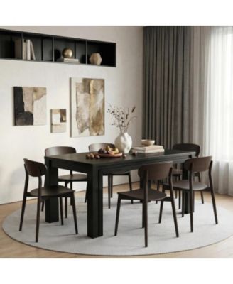 Rectangular Dining Table for 6 People, Farmhouse Kitchen Table, Wooden Dining Table