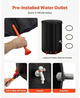 100 Gallon Collapsible Rain Barrel Portable Water Collection Barrel With Spigot