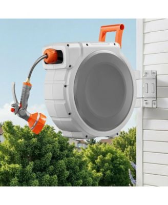 Retractable Garden Hose Reel 5/8in x 100 ft Heavy Duty with Slow Return System