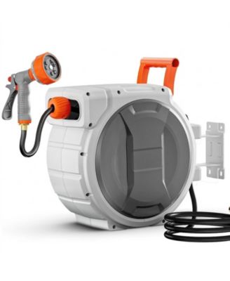 Retractable Garden Hose Reel 5/8in x 100 ft Heavy Duty with Slow Return System