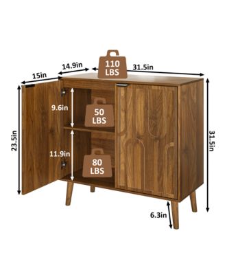 Sideboard Buffet Cabinet, Farmhouse Wood Storage Cabinet with Paper Clip Design for Kitchen, Dining Room, Living Room
