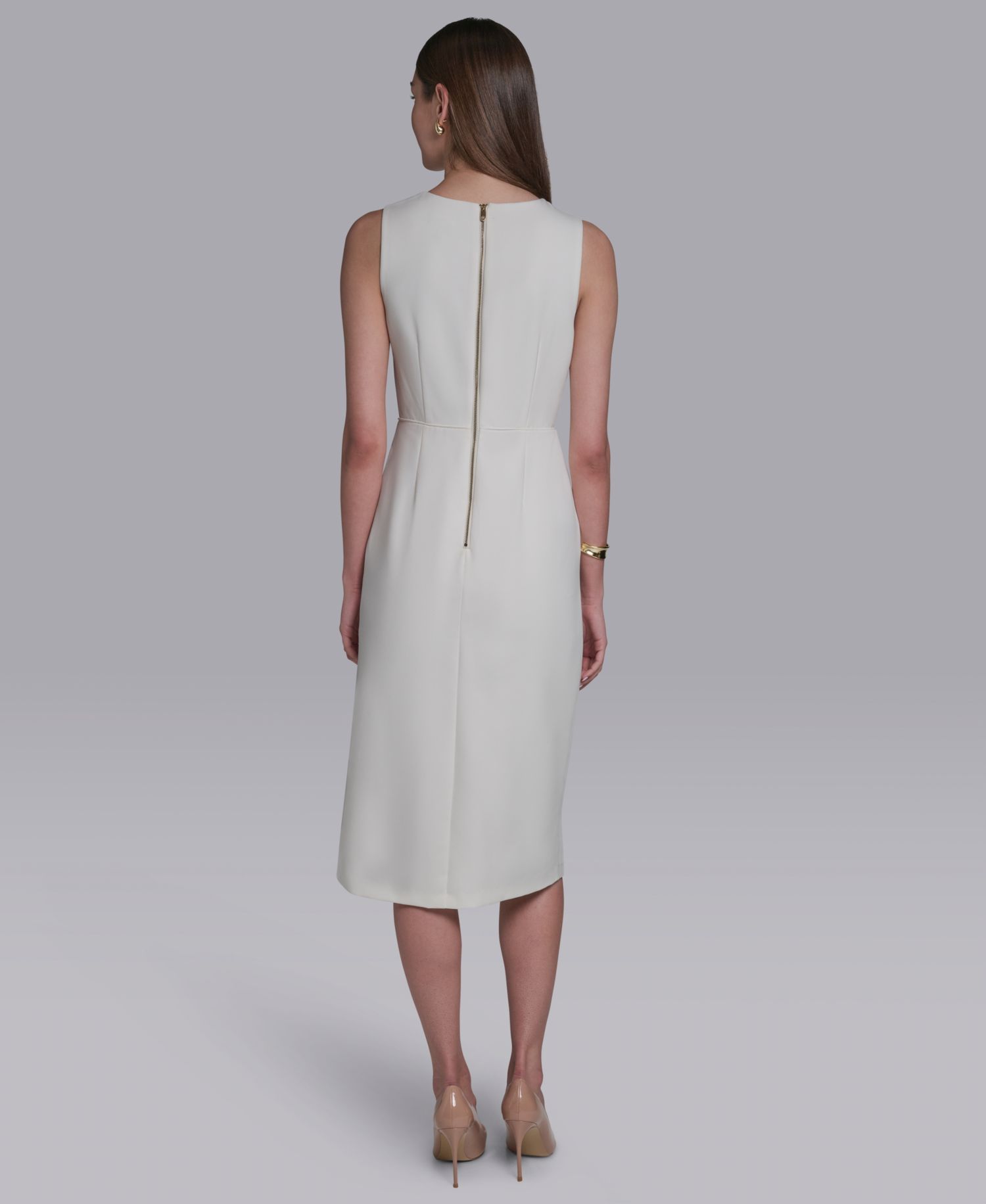 Women's Asymmetrical Neck Midi Dress