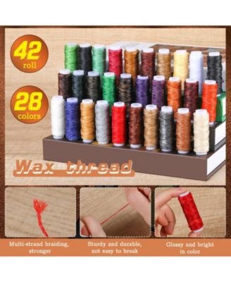 83 Pcs Leather Repair Sewing Kit Waxed Thread Upholstery DIY Craft Tools Large-eye Needles Hand Stitching Set