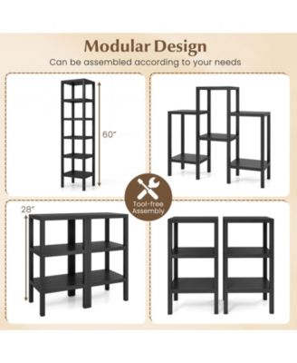 6-Tier Plastic Modular Storage Shelves for Living Room and Kitchen