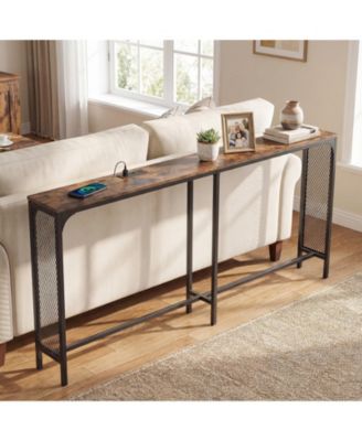71-Inch Narrow Console Table with Power Outlet