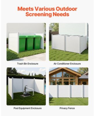 4 Panel Outdoor Privacy Screen 50 x 50 in Vinyl Fence for Trash Can and A C